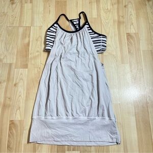 Lululemon No Limits Tank Top Women S Beige Gordcore Built In Sport Bra Atheisure